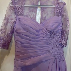 JJ’s House Lavender with embroidered lace long dress